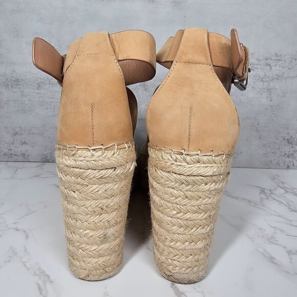 Marc Fisher Lannie Platform Espadrille Heel Ankle Strap Tan Women's 9 - Picture 6 of 14